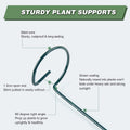 12 Pack 16 Inch Metal Plant Support Stakes for Outdoor Plants and Flowers | Plant Support Sticks, Includes 24 Twist Ties, For Peony, Amaryllis,