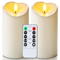 Homemory 6"x3" Outdoor Waterproof Flameless Candles, LED Candles, Battery Operated Candles with Remote and Timers, Electric Fake Plastic Pillar