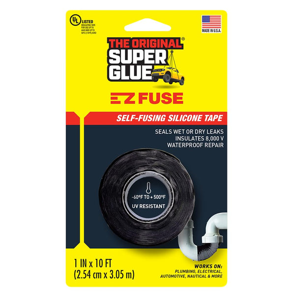 Super Glue The Original 15408 E-Z Fuse Tape, black, 1 inches width x 10 feet length Black 1 Count (Pack of 1)