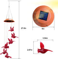 Solar Cardinal Wind Chimes Lights for Outside Garden Patio Decor | Red Bird Hanging Windchimes for Home/ Outdoors, Memorial Gifts Gifts for Mother