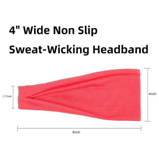 Women's Non-Slip Thick Headbands - Stretchy Sweat Bands for Yoga, Workout, Every