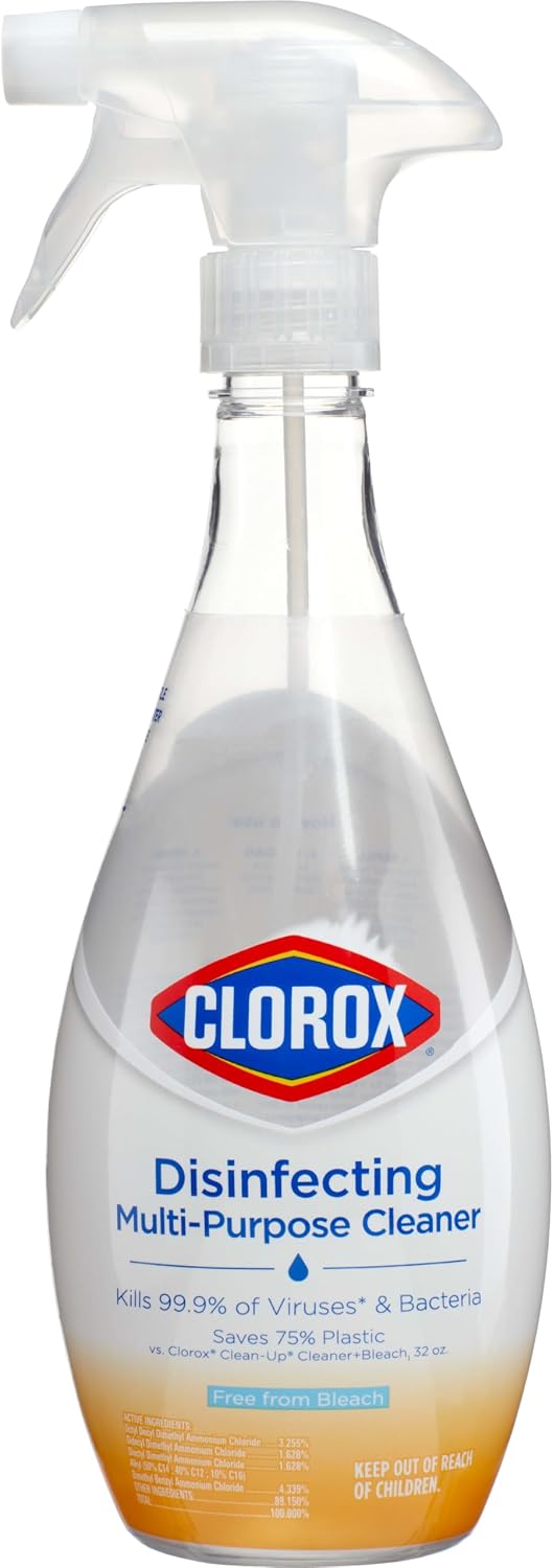 Clorox Disinfecting Multi-Purpose Cleaner Starter Kit, Household Essentials, One Reusable Spray Bottle Plus 2 Refills 2 Count (Pack of 1)