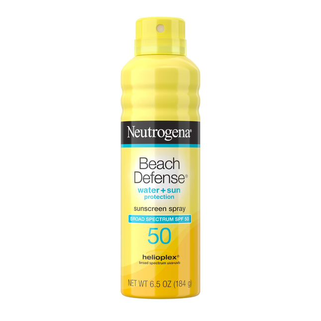 Neutrogena Beach Defense Sunscreen Spray Broad Spectrum SPF 50, 6.5 Oz, Water Re