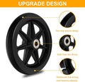 4 Pack 6 Inch Solid Replacement Wheels - Environmentally Friendly Rubber Material, Wear-Resistant PU Tires, Anti-Slip, and Durable ABS Wheel Hub -