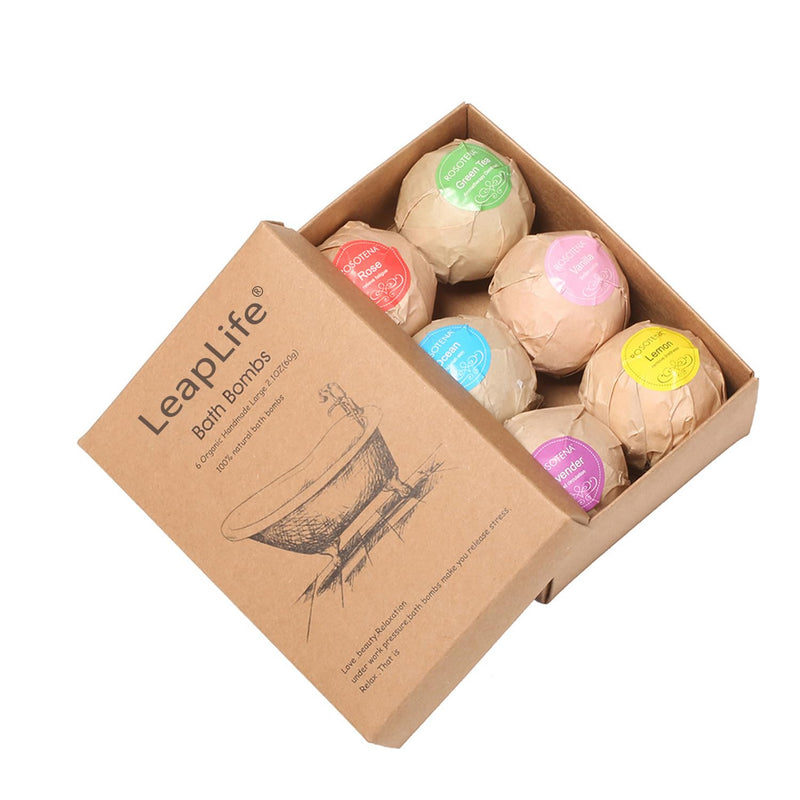 Bath Bombs Gift Set,Organic Handmade Large Fizzer with 100% Natural Materials for Kids, Women Men, Best Gift for All Festivals including lemon,