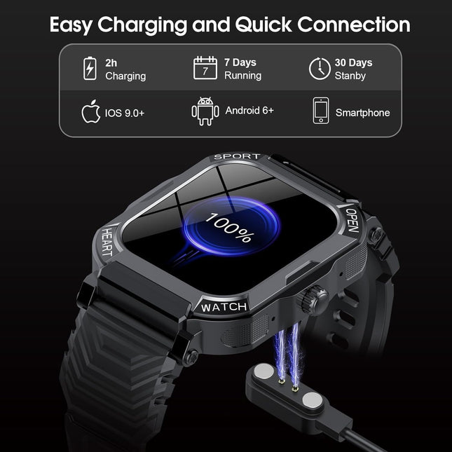 Smart Watch for Men Women (Answer/Make Call), 1.85â Fitness Watch, 113 Sports Modes Smartwatch with Heart Rate/Sleep M