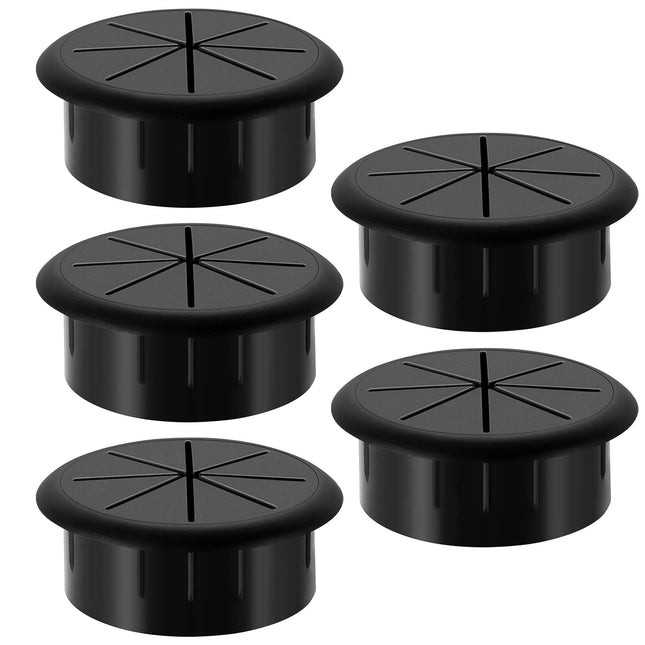 HYCC 2 Inch Desk Grommet Black, Desk Hole Cover for Cables, Flexible Cable Gromm