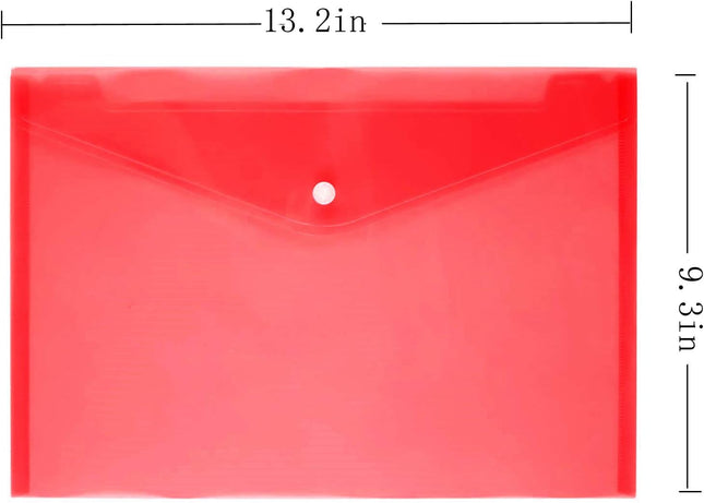 Poly Envelope 12 Pcs Document Envelopes with Snap Button Quality Clear Document 