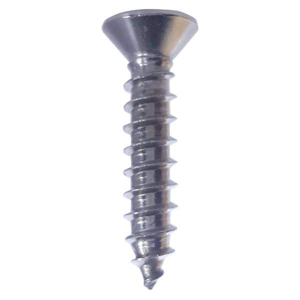 4 x 1-1/2" Flat Head Sheet Metal Screws, Phillips Drive, Stainless Steel 18-8, Full Thread, Bright Finish, Self-Tapping, Quantity 50 By