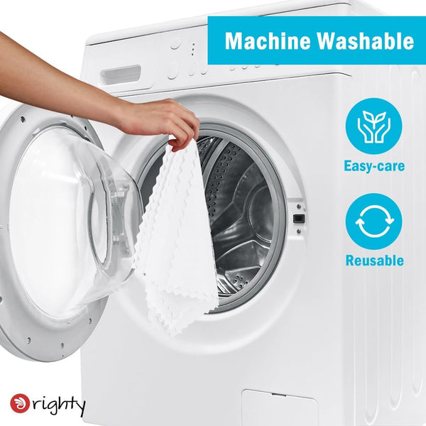 Orighty Microfiber Cleaning Cloth - 24 Pack, White Cleaning Rags 12x11 inch White 24 Pack