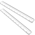 Plastic Ruler, 12 Inch Clear Plastic Ruler, Centimeter, Millimeter and Inches, Pack of 2 | Clear Plastic Ruler 12 Inch, Rulers with metric and