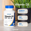 Nutricost Vitamin D3 5,000 IU (125mcg), 240 Softgels, GMO-Free 240 Count (Pack of 1)