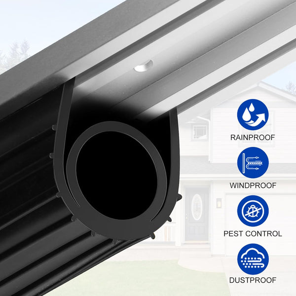 DGSL Garage Door Seals Bottom Rubber Weather Stripping Kit Seal Strip Replacement, Weatherproof Threshold Buffering Sealing Rubber 5/16 Inch T