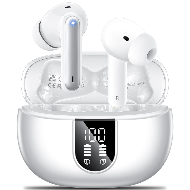 Wireless Earbuds, 2024 Wireless Headphones HiFi Stereo Earphones with 4 ENC Noise Canceling Mic, 42Hs Playtime In Ear Earbud, Bluetooth 5.3 Sport