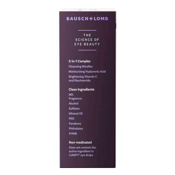 LUMIFY Eye Illuminations Cleansing Water & Eye Makeup Remover, 3-In-1 Micellar Water Contains Hyaluronic Acid, Vitamin C & Niacinamide, Clinically