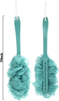 Back Scrubber for Shower, Qewro Loofah on a Stick as Shower Brush Exfoliating Body with Long Handle, Loofah Sponge Mens Loofah Bathing Accessories