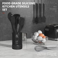 AOTHOD Silicone Cooking Utensils Set - 446°F Heat Resistant Kitchen Utensils,Turner Tongs,Spatula,Spoon,Brush,Whisk,Kitchen Utensil Gadgets Tools