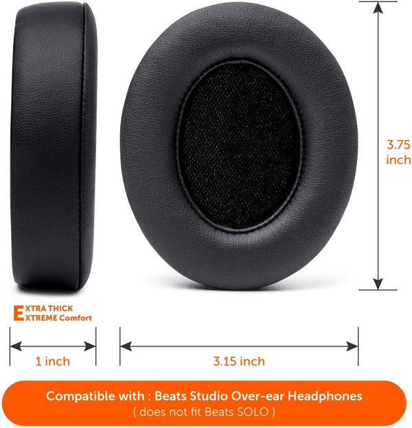 WC PadZ Studio 2 & 3 - Ear Pads for Beats Studio 2, 3 Wired & Wireless Black