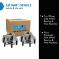 TRQ Front Left and Right Wheel Bearing and Hub Assembly Set 2 Piece Compatible with 2011-2017 Honda Odyssey BHA53813