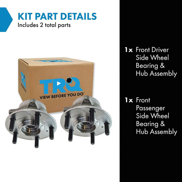 TRQ Front Left and Right Wheel Bearing and Hub Assembly Set 2 Piece Compatible with 2011-2017 Honda Odyssey BHA53813