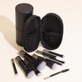 Portable ON THE GO Makeup Brush Set, COSHINE 10pcs Easy-taken Mini Full Complete Function Cosmetic Brushes Kit with Brush Pouch (black)
