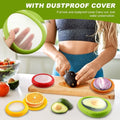 T-Raputa Avocado Saver and Tomato Holder - Set of 4 Reusable Storage Containers for Fridge - Ideal for Garlic, Onions, Lemons, and Potatoes Red,