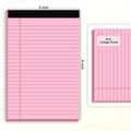 AILZFEI 6pcs Small Note Pad 5x8 College Ruled Pink Legal Pads Paper Notepads 6 Pack Study Back Writing Pads 5 x 8 Legal Pads Perforated Narrow