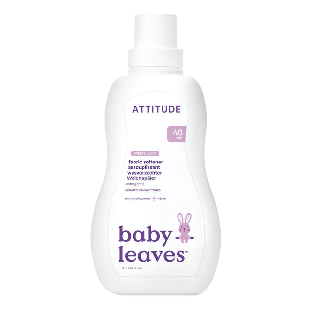 ATTITUDE Baby Fabric Softener, Plant and Mineral-Based Ingredients, HE Compatible, Vegan and Cruelty-free Laundry and Ho