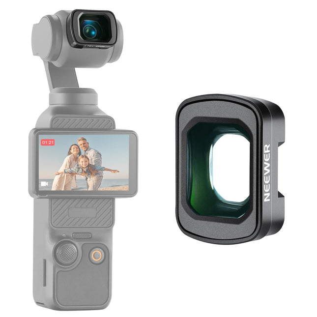 NEEWER 0.75X Wide Angle Lens Compatible with DJI OSMO Pocket 3 Creator Combo Accessories, Expanded FOV of 108Â°, Magneti