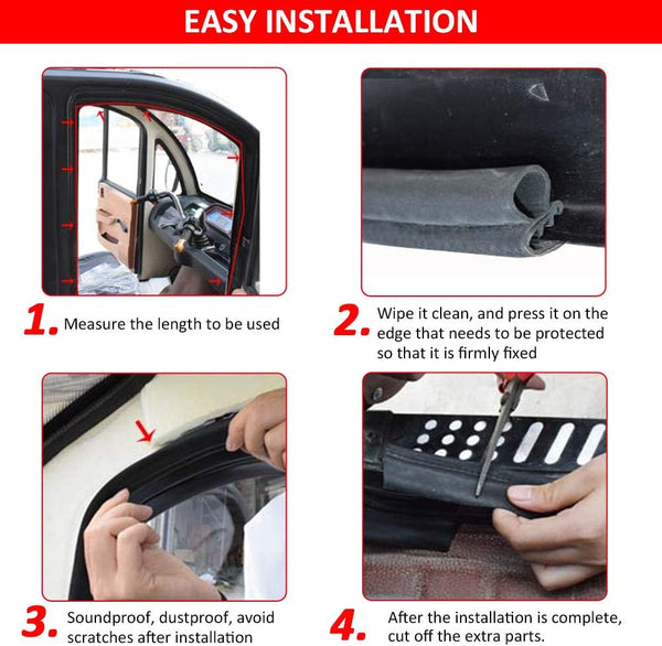 DGSL Car Weather Stripping, 20Ft Automotive Door Seal Strip with Side Bulb Rubber Seal for Cars, Boats, Trucks, RVs