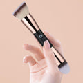 KINGMAS Foundation Makeup Brushes, 2Pcs Premium Double-Ended Makeup Brush (Flat/Angled/Angled Round/Tapered Top) for Buffing Liquid, Cream,