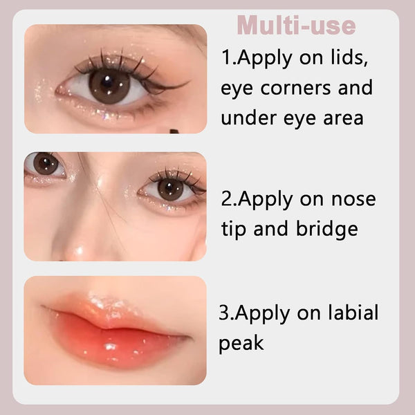 6Pcs Liquid Glitter Eyeshadow Eyeliner, Korean Makeup, Bling Under Eye Shadow, Shimmer Eye Make Up Valentine's Gift Set,Long Lasting,Quick Drying