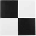 Sterling Self Adhesive 12-Inch Vinyl Floor Tiles, 20 Tiles - 12" x 12", Black and White Pattern - Peel & Stick, DIY Flooring for Kitchen, Dining