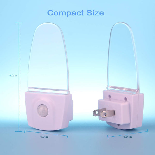 GREENIC Blue Motion Sensor Night Light Plug in 2 Pack, 0.5W LED Motion Detector Night Light Lamp, Automatic Motion Activated Nightlights for
