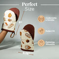 Folkulture Mini Oven Mitts Heat Resistant | (5.75 x 9) Set of 2 Short Oven Mitts with Hanging Loop | 100% Cotton Oven Gloves or Kitchen Mittens |