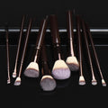 10 Piece Black brown Makeup Brushes - Wooden Handle with Soft Synthetic Bristles,for Face & Eye Makeup|Professional Makeup Brushes set for Women &