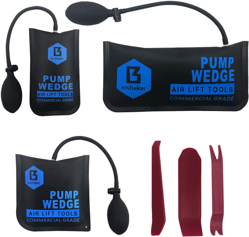 Air Wedge Bag Kit,Air Wedge Bag Pump, 3 Pack Commercial Inflatable Air Wedge Pump Bag Tool, Professional Leveling Kit & Alignment Tool, Air Bag