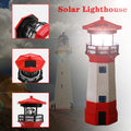 Solar Lighthouse Outdoor Solar Rotating LED Lighthouse Light Waterproof Lighthouse Statue Decorative LED Rotating Lamp for Garden Landscape