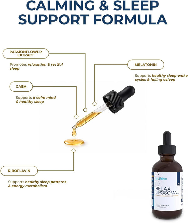 Nuethix Formulations Relax Liposomal Supplement Formula to Support Relaxation & Calm, 2 Fluid Ounces, 30 Servings