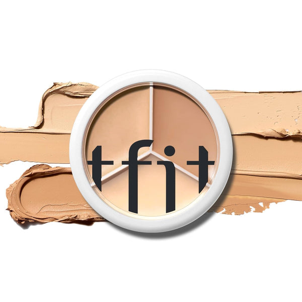 Multi-Use Pot Concealer - Triple Palette | High-Pigmented, Full Coverage & Crease-Proof | Korean Concealer for Dark Circles, Redness & Blemishes
