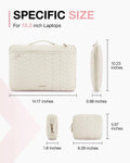 BAGSMART Laptop Case with Handle, Puffy Padded Laptop Bag Sleeve for Women, Portable MacBook Air/Pro Computer Case, 13-14 inch, Beige Beige 13-14 inch
