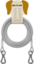 Tresbro 15FT Reflective Tie Out Cable for Dogs Up to 250 Pounds, Steel Wire Lead Leash Cable with Stainless Dual Fix Buckle, Lightweight and