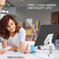 Meetuo 2 Pcs Cell Phone Stand for Desk, Adjustable & Foldable Phone Holder | Adjustable Angle Height, Fully Foldable&Portable, Compatible with