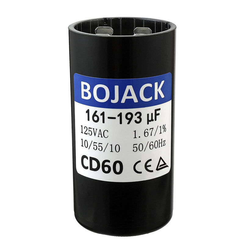 BOJACK 161-193 uf/MFD 125 VAC ±20% 50/60 Hz CD60 Round Starting Capacitor for condensering Direct-Cooled or Heat-Pump air Conditioner Appliance