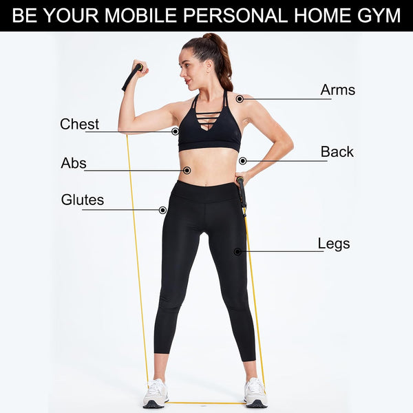 Resistance Bands with Handles, Exercise Resistance Bands, Workout Bands with Door Anchors, Adjustable Length, for Resistance Training, Physical