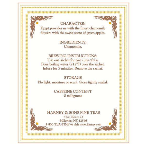 Harney & Sons Chamomile Herbal Tea, Classic Tin, 20 Sachets, White