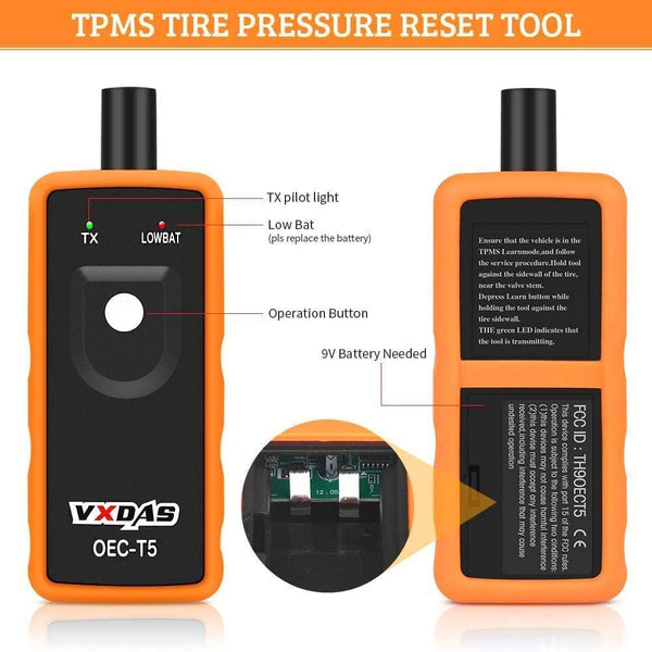 VXDAS TPMS Relearn Tool for GM Tire Sensor TPMS Reset Tool Tire Pressure Monitor System Activation Tool OEC-T5 for GM Buick/Chevy/Cadillac Series