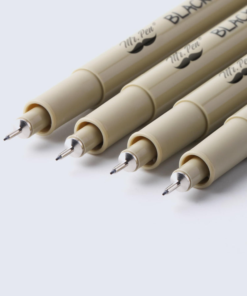 Mr. Pen- 0.25mm Micro Fine Point Pens, 4 Pack, Black Ink, Ultra Fine Point | Waterproof, Acid-Free, No-Smear Quick-Dry Fineliner Pens for Drawing,
