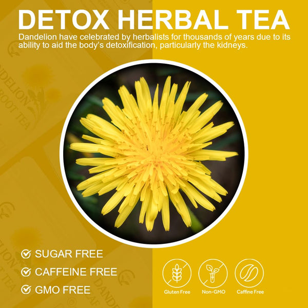 Organic Dandelion Leaf & Root Tea, Supports Kidney Function and Healthy Digestion, Caffeine Free, 40 Tea Bags Dandelion Leaf & Root 40 Count (Pack
