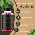 Black Girl Vitamins - Hair, Skin, and Nails Gummies with Biotin (6000 mcg), Zinc, Gelatin Free, Vitamin A, and Vitamin E - Gluten-Free. Made in